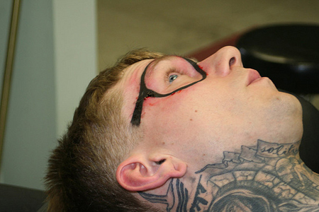  but this guy Matthew took facial tattoos to the next level by getting a 